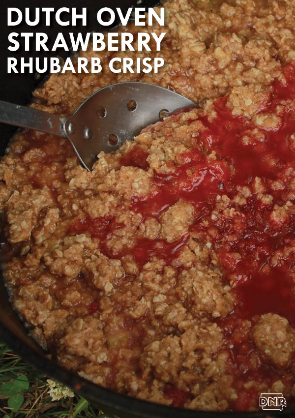 Even campers need dessert - try this strawberry rhubarb crisp in the Dutch oven | Iowa DNR